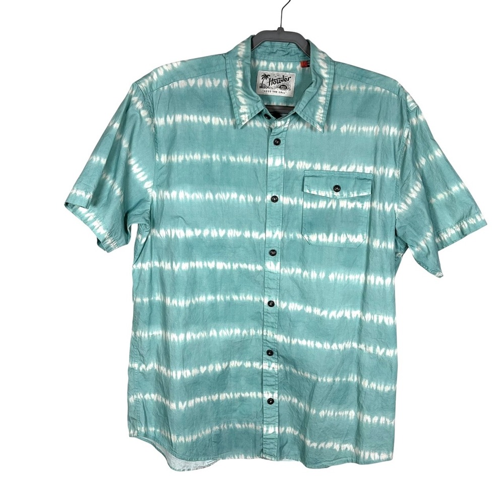 Howler Brothers Shirt Mens Large San Gabriel Tie Dye Camp Hazy Horizon Seaspray